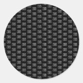 Ihr Logo | Stilvolles Halbschrittmuster Runder Aufkleber (Vorderseite)