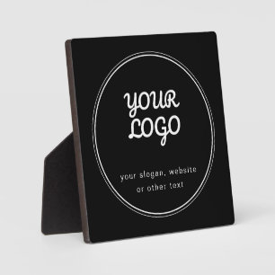 Ihr Logo stilvolles Schwarz-Weiß-Design Fotoplatte