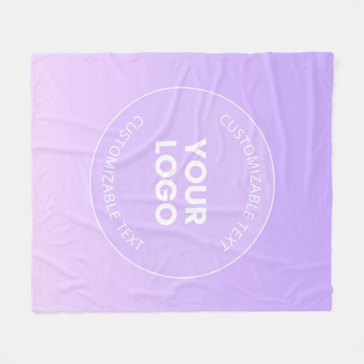 Ihr Logo | Subtile Lavender Ombre Gradient Fleecedecke (Vorderseite (Horizontal))