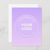 Ihr Logo | Subtile Lavender Ombre Gradient Mitteilungskarte (Vorne/Hinten)