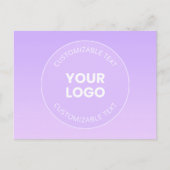 Ihr Logo | Subtile Lavender Ombre Gradient Postkarte (Vorderseite)