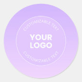 Ihr Logo | Subtile Lavender Ombre Gradient Runder Aufkleber (Vorderseite)