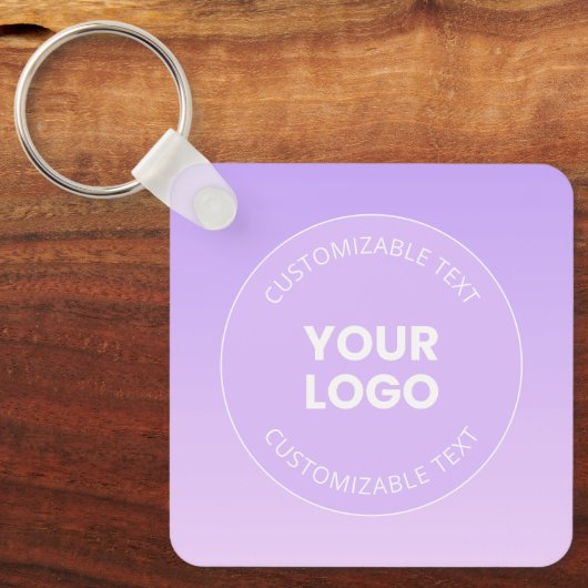 Ihr Logo | Subtile Lavender Ombre Gradient Schlüsselanhänger (Vorderseite)