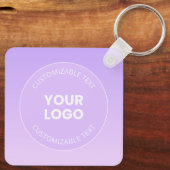 Ihr Logo | Subtile Lavender Ombre Gradient Schlüsselanhänger (Rückseite)