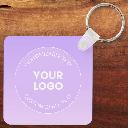 Ihr Logo | Subtile Lavender Ombre Gradient Schlüsselanhänger (Rückseite)