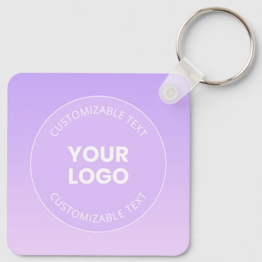 Ihr Logo | Subtile Lavender Ombre Gradient Schlüsselanhänger (Rückseite)