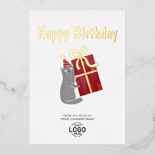 Ihr Logo Süße Katze Burgunder Geschenk Geschäft Ge Folieneinladung