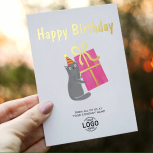 Ihr Logo Süße Katze Groß Rosa Geschenk Geschäft Ge Folieneinladung
