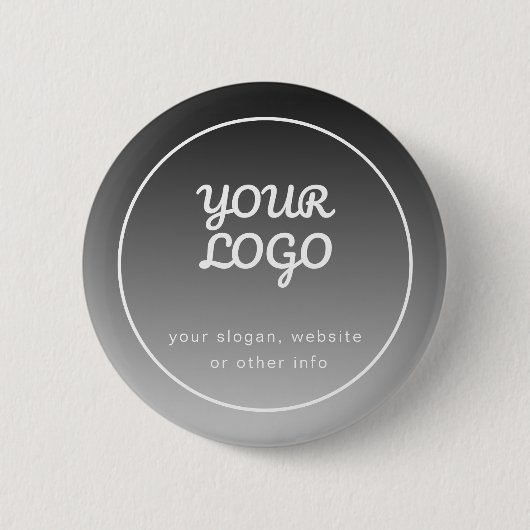 Ihr Logo & Text | Dunkler Grauverlauf Button (Vorderseite)