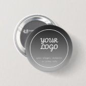 Ihr Logo & Text | Dunkler Grauverlauf Button (Vorne & Hinten)