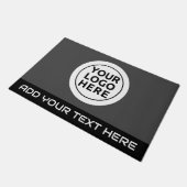 IHR LOGO & TEXT Graue, benutzerdefinierte Rug Door Fußmatte (Schrägansicht)