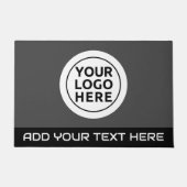 IHR LOGO & TEXT Graue, benutzerdefinierte Rug Door Fußmatte (Vorderseite)