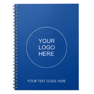 Ihr Logo Text hier Vorlage Deep Blue Spiral Notizblock