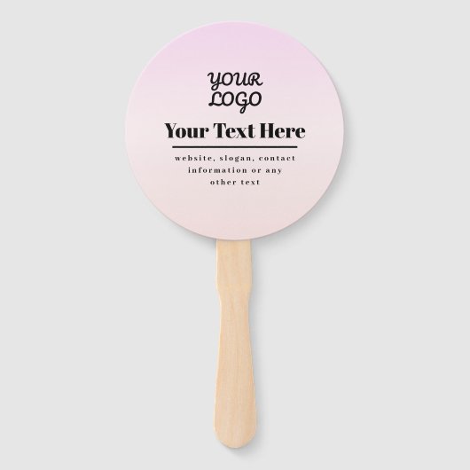 Ihr Logo & Text | Pink & Peach Ombre Fächer (Vorderseite)