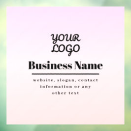 Ihr Logo & Text | Pink & Peach Ombre Fensteraufkleber