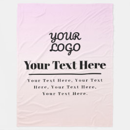 Ihr Logo & Text | Pink & Peach Ombre Fleecedecke