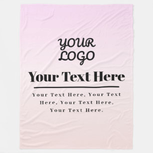 Ihr Logo & Text Pink & Peach Ombre Fleecedecke