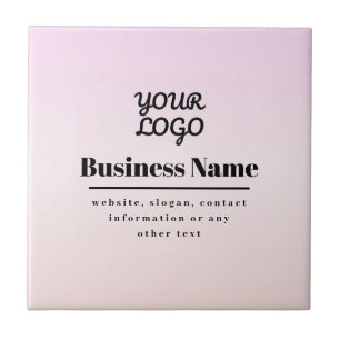 Ihr Logo & Text   Pink & Peach Ombre Fliese