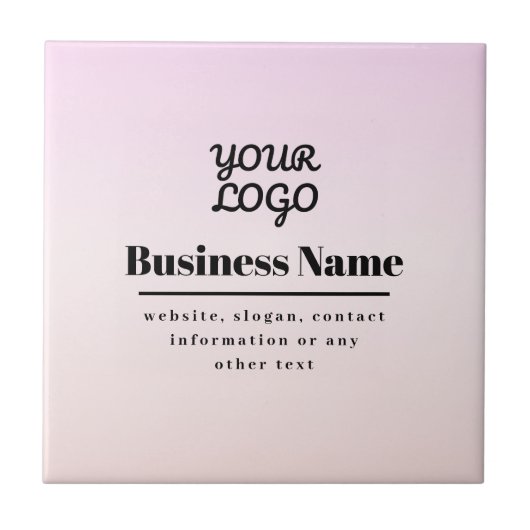 Ihr Logo & Text | Pink & Peach Ombre Fliese (Vorderseite)