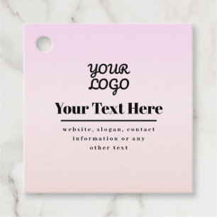 Ihr Logo & Text Pink & Peach Ombre Geschenkanhänger