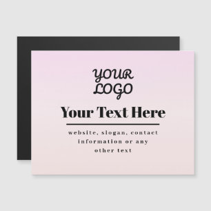 Ihr Logo & Text   Pink & Peach Ombre Magnetkarte