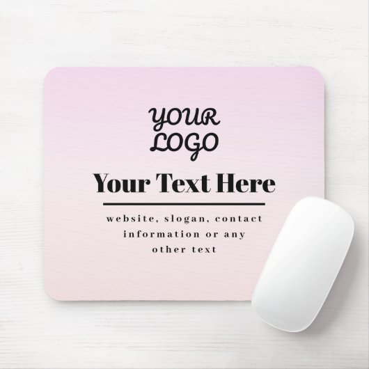 Ihr Logo & Text | Pink & Peach Ombre Mousepad (Mit Mouse)