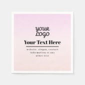 Ihr Logo & Text | Pink & Peach Ombre Serviette (Vorderseite)