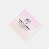Ihr Logo & Text | Pink & Peach Ombre Serviette (Ecke)