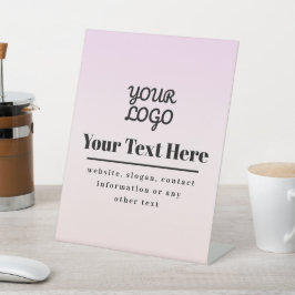Ihr Logo & Text | Pink & Peach Ombre Sockelschild