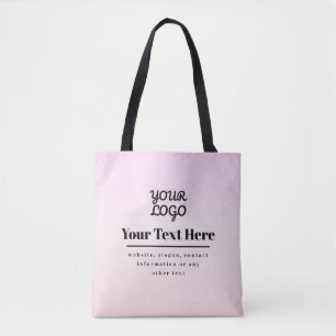 Ihr Logo & Text   Pink & Peach Ombre Tasche