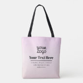 Ihr Logo & Text | Pink & Peach Ombre Tasche (Rückseite)