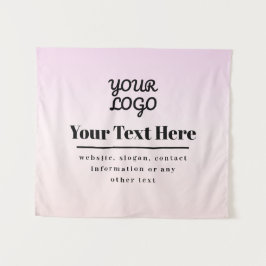 Ihr Logo & Text | Pink & Peach Ombre Wandteppich