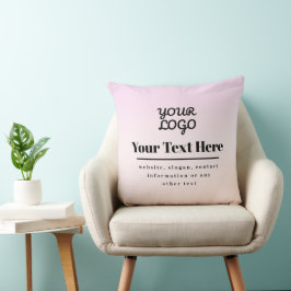 Ihr Logo & Text | Pink & Pfirsich Ombre Kissen