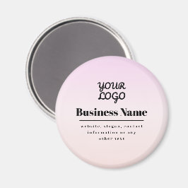 Ihr Logo & Text | Pink & Pfirsich Ombre Magnet