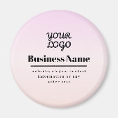 Ihr Logo & Text | Pink & Pfirsich Ombre Magnet (Vorne)