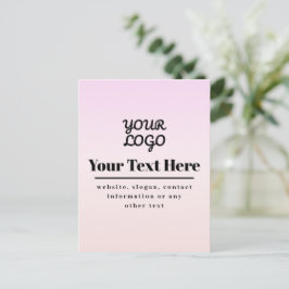 Ihr Logo & Text | Pink & Pfirsich Ombre Postkarte