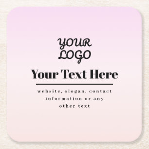 Ihr Logo & Text   Pink & Pfirsich Ombre Rechteckiger Pappuntersetzer