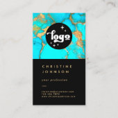 Ihr Logo türkisfarben Stein schwarz Visitenkarte (Vorderseite)