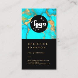 Ihr Logo türkisfarben Stein schwarz Visitenkarte