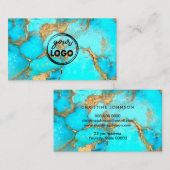 Ihr Logo türkisfarbene Visitenkarte (Vorne/Hinten)