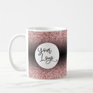 Ihr Logo über leichtem Roségold und schwarzem Ombr Kaffeetasse