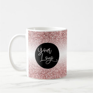 Ihr Logo über leichtem Roségold und weißem Ombre Kaffeetasse