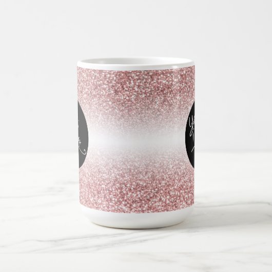 Ihr Logo über Rose Gold und Weiß Ombre Kaffeetasse (Mittel)