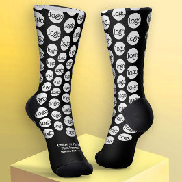 Ihr Logo überall - Weißer Typ - Schwarze Socken