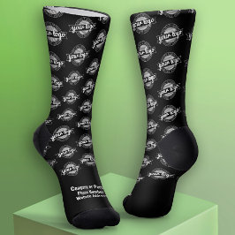 Ihr Logo überall - Weißer Typ - Schwarze Socken