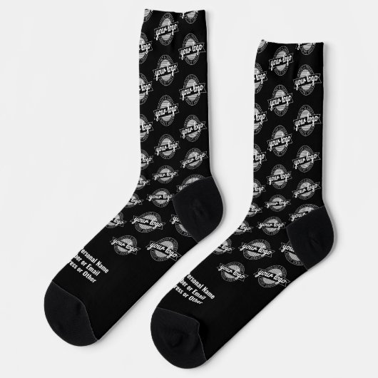Ihr Logo überall - Weißer Typ - Schwarze Socken (Linkes Detail)