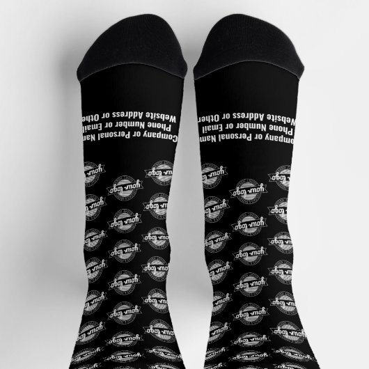 Ihr Logo überall - Weißer Typ - Schwarze Socken (Oben)