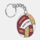 Ihr LOGO und 5 Textfelder Volleyball-Schlüsselanhä Schlüsselanhänger (Vorderseite links)
