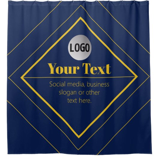 Ihr Logo und anpassbares Design Template Duschvorhang (Vorderseite)