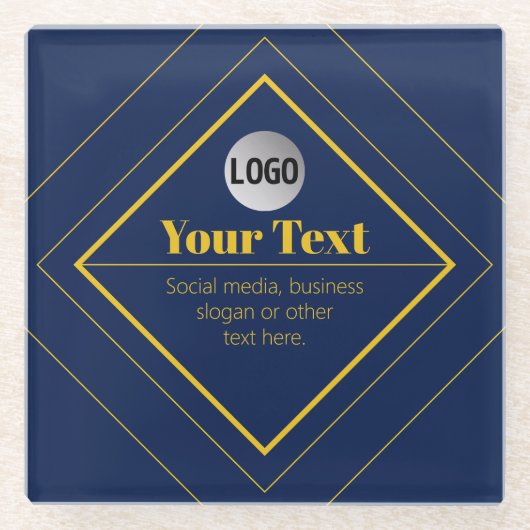 Ihr Logo und anpassbares Design Template Glasuntersetzer (Vorderseite)
